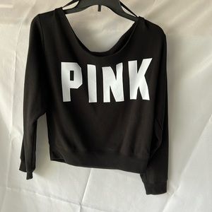 Black off the shoulder PINK sweatshirt